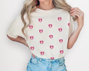 Garnelen Herz Shirt Garnelen Liebe Garnelen Cocktail Shirt Garnelen Shirt Junggesellinnenabschied Shirt Küsten Cowgirl Unhinged Geschenk Fischliebhaber Shirt