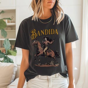 Bandida Distressed Shirt Western Horse Shirt Bandit Cowgirl Shirt Rebel Country Girl Shirt Bohemian Shirt Western Cowgirl Bandita bandits image 4