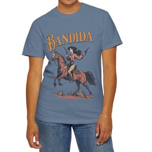 Bandida Distressed Shirt Western Horse Shirt Bandit Cowgirl Shirt Rebel Country Girl Shirt Bohemian Shirt Western Cowgirl Bandita bandits image 5