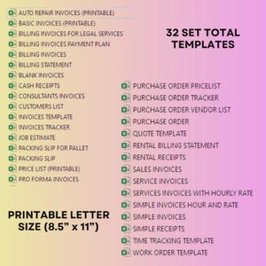 Invoices Template Excel Format, Printable and Editable, Modern Invoice ...