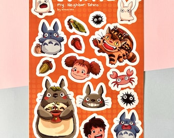 Totoro Inspired Vinyl Sticker Sheets: 5 x 7 inch