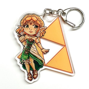 TOLZ TOTK Princess Zelda triforce acrylic keychain charm || 3 x 3 inch || Silver Clasp || Tears of the Kingdom || Breath of the Wild ||