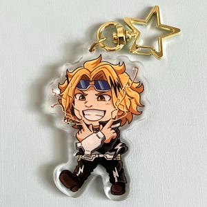 MHA Denki Kaminari acrylic charm keychain || Double sided / Different Design || 2.5 inch charm w/ Star clasp || My Hero Academia ||