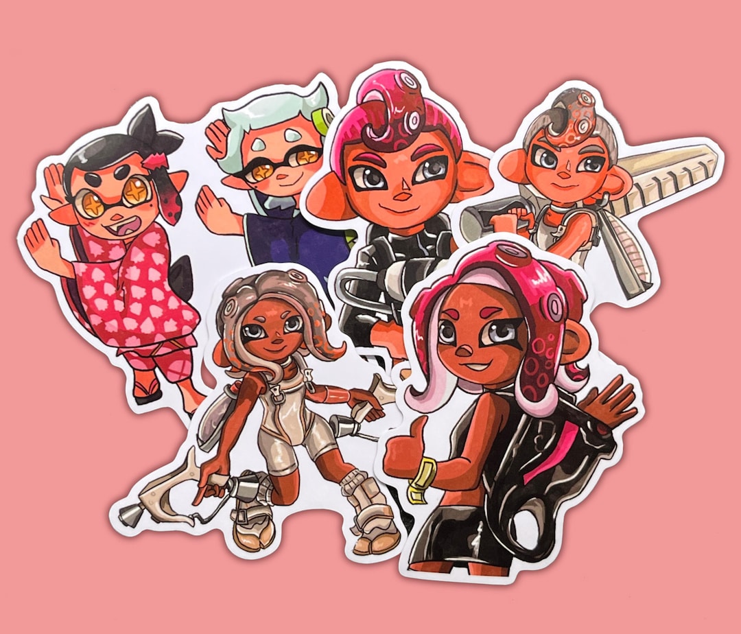 Splatoon Vinyl Stickers: Octoling, Agent 8, Squid Sisters, Callie