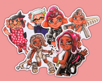Splatoon Vinyl Stickers: Octoling, Agent 8, Squid Sisters, Callie & Marie (3x3 inch)
