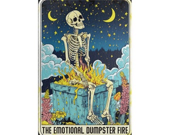 Dumpster Fire Puzzle Tarot Card 5 Funny Puzzle Skeleton Puzzle for Adults Puzzle Gift for Him 500 Piece Puzzle 1000 Piece Puzzle 500 Pieces
