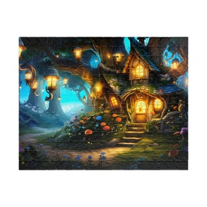 Enchanted Fairy Treehouse in the Woods, Fantasy Jigsaw Puzzle for Kids ...
