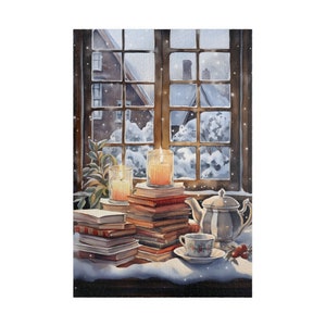 Winter by the Window Jigsaw Puzzle, Puzzle for Adults, 1000 Piece Puzzle, 500 Piece Puzzle Gift for Her, Holiday Activity