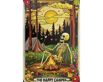 Happy Camper Puzzle Tarot Card 4 Funny Puzzle Skeleton Puzzle for Adults Puzzle Camping Jigsaw Puzzle Gift 1000 Piece Puzzle 500 Pieces