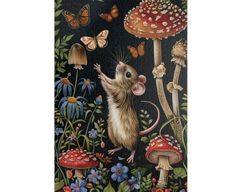 Woodland Mouse Puzzle Nature Jigsaw Puzzle Gift for Her Forest Puzzle for Mothers Day Spring Puzzle Animal Puzzle for Adults Cottagecore