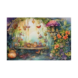 In the Fairy Grotto Jigsaw Puzzle, Beautiful Fairytale Puzzle Gift, Flowers Fantasy 1000 Piece Puzzle, 500 Piece Puzzle Family Activity