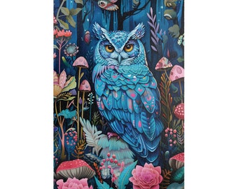 Blue Owl Puzzle Nature Jigsaw Puzzle Gift for Her Bird Puzzle Beautiful Puzzle for Mothers Day Spring Puzzle Colorful Puzzle for Adults