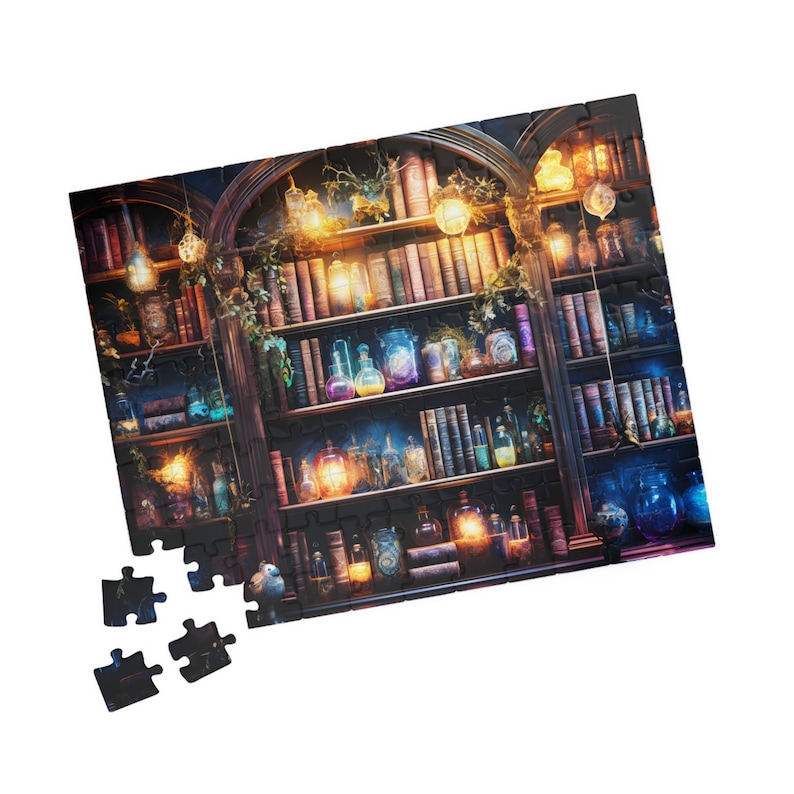 A Collection of Witchy Spell Books, Enchanted Library Jigsaw Puzzle, Art 1000 Piece Puzzle, 500 Piece Puzzle Gift for Kids, Adult Puzzle image 5