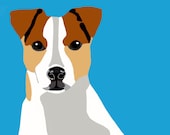 Jack Russell Terrier by Kelley Kevan mono deluxe needlepoint canvas