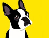 Boston Terrier by Kelley Kevan mono deluxe needlepoint canvas