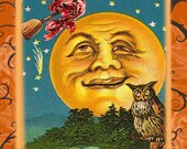 Vintage Halloween Moon mono deluxe Needlepoint Canvas