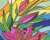 Sunny Spring Flowers by David Venne mono deluxe Needlepoint Canvas
