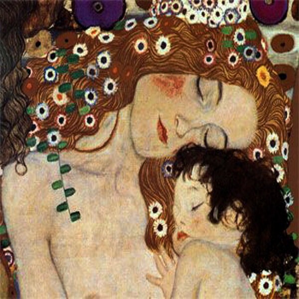 Mother and Child by Gustav Klimt on mono deluxe Needlepoint Canvas