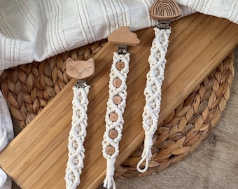 Schnullerkette | Makramee | Babykette | personalisierbar | Personalisierte Schnullerkette