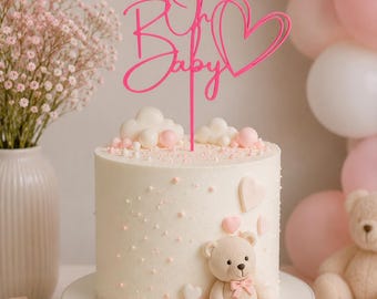 Oh Baby Cake Topper | Baby Shower Cake Decoration | Personalized Baby Party Topper | Gender Reveal Decor | Baby Boy Cake Topper | Custom Col