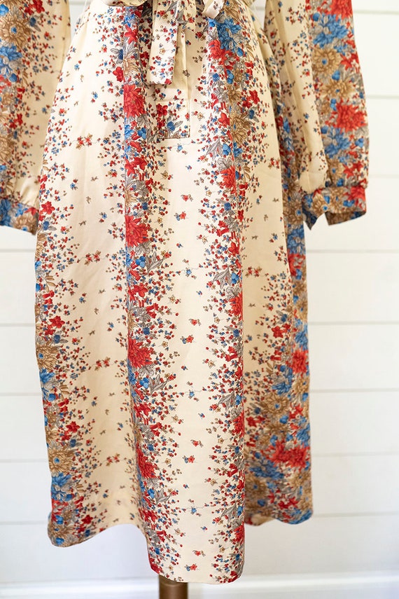 Vtg 70s Shirt Dress Sz 12 Floral Cottagecore Uniq… - image 8