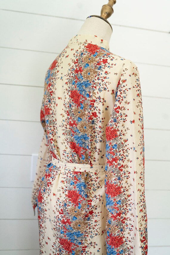 Vtg 70s Shirt Dress Sz 12 Floral Cottagecore Uniq… - image 7