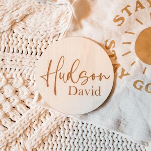 Engraved Wooden Baby Name Sign: Newborn Photo Prop, Nursery Decor