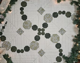 Patrón de colcha de efecto ondulado: Camino de mesa octogonal (patrón PDF)