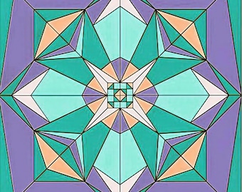 Patrón de patchwork de papel con bloques de colcha Full Bloom: 4 tamaños (descarga en PDF)