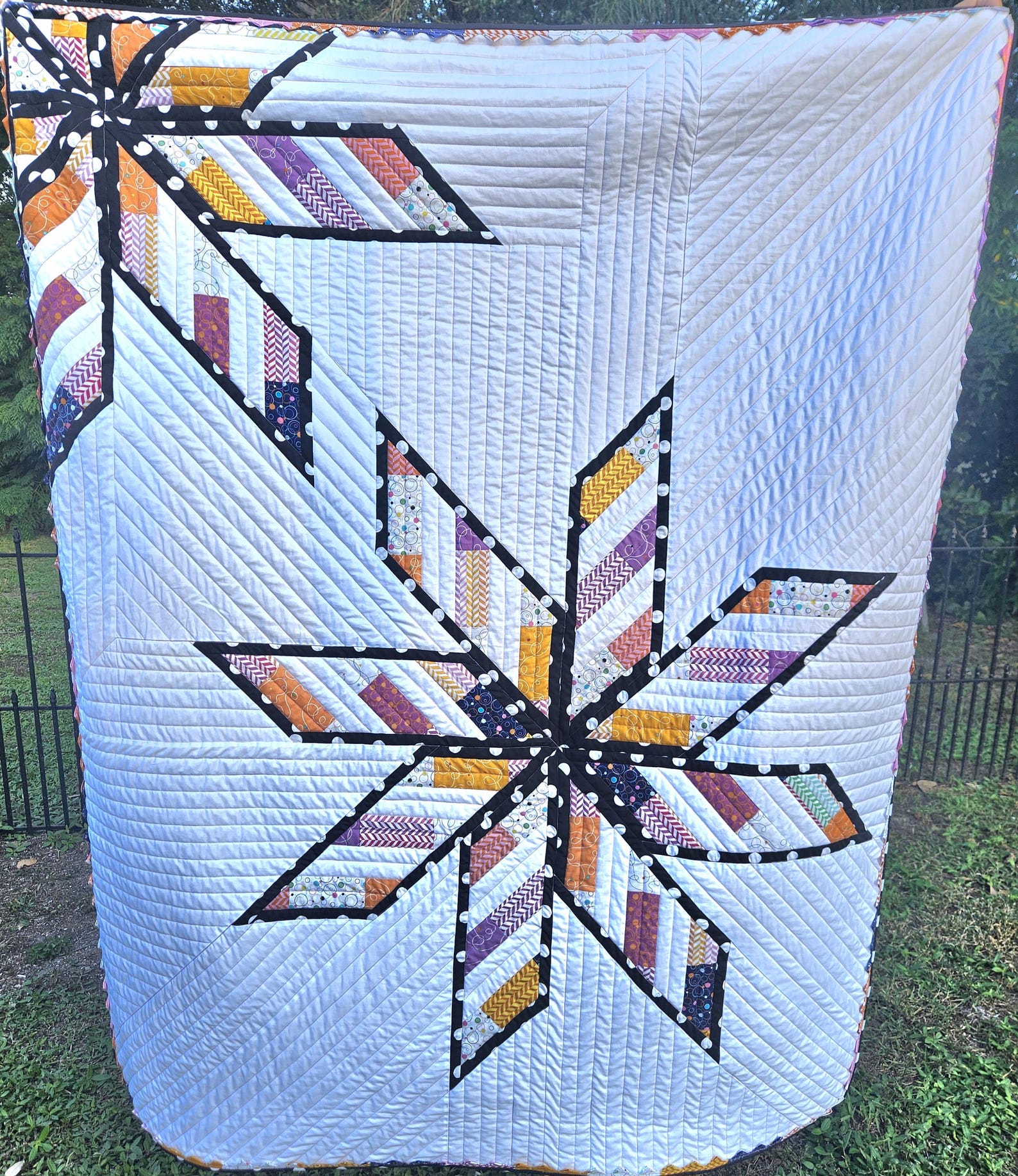 Supernova Star Quilt Pattern: Modern Prairie Point Design (PDF Pattern ...