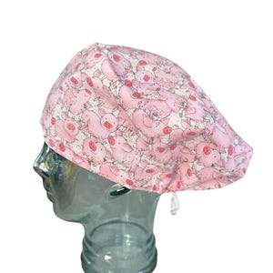 Happy Pigs Scrub Cap, Pigs Scrub Hat, Animals Scrub Hat, Euro Scrub Cap, Pixie Scrub Cap