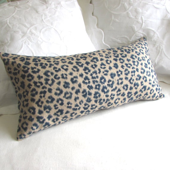 Cheetah Linen Lumbar Bolster Throw Pillow 13x26 Insert Etsy