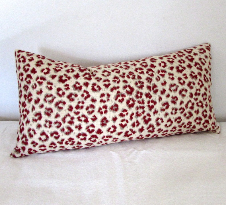 CHEETAH LINEN Lumbar Bolster Throw Pillow 13x26 Insert Etsy