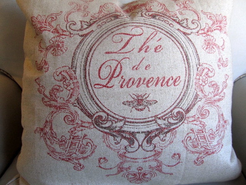 PROVENCE french country pillow cover 22x22 red motif