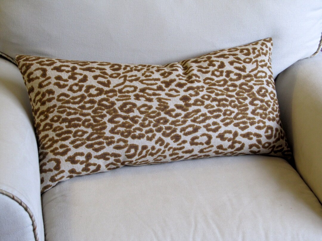 CHEETAH in Brown Bolster Pillow 13x26 Same Fabric Front and Etsy