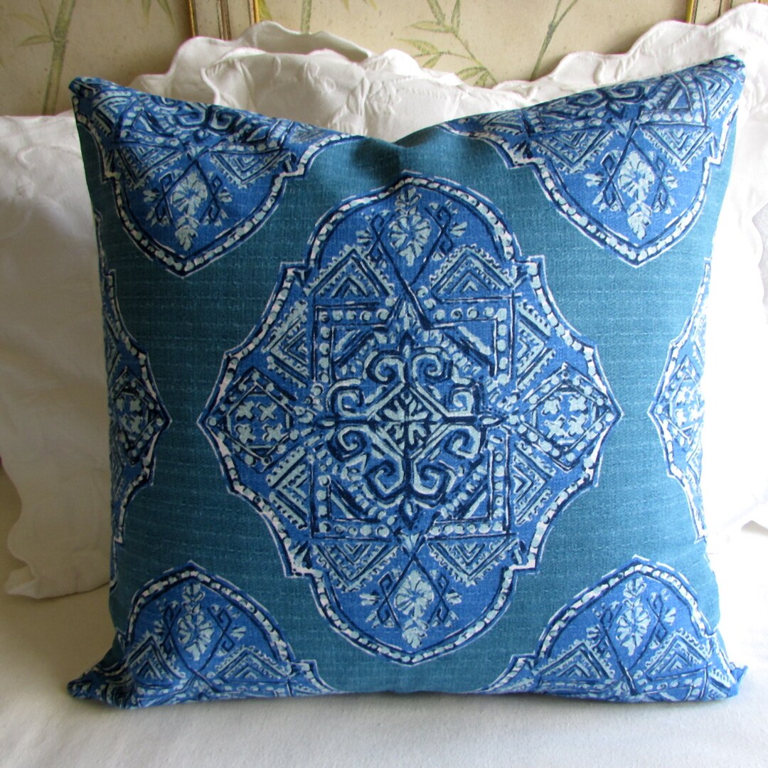 24x24 MALTA CYAN Large PILLOW Cover Etsy