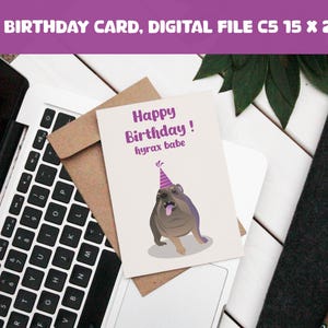 Tarjeta de cumpleaños de Hyrax (archivo digital para descargar)