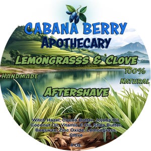 Lemongrass and Clove Aftershave Balm – Vegan Natural Men's Shaving Balm, Handmade Moisturizer