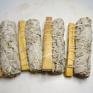 Smudge stick with white sage and palo santo | Manifestation | Incense | Handmade |