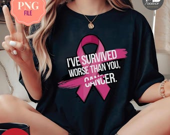 Breast Cancer Awareness PNG: Survivor Ribbon Design (Digital Download)