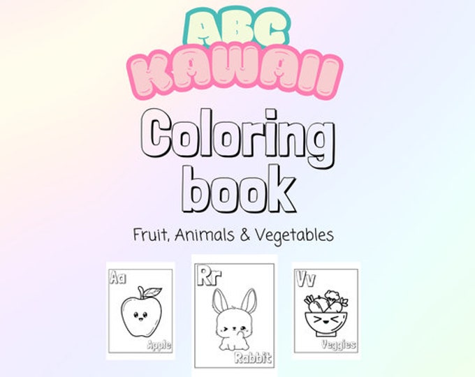 200 Cute Kawaii Coloring Pages for Kids Cute Coloring Page Mega Bundle ...