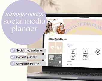 Ultimate Social Media & Content Planner | Digital Content Calendar | Social media planner | Notion planner | Content planner