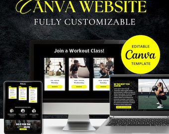Canva website template for sport, fitness, gyms | Sport canva template