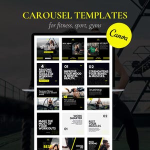 Karuzela na Instagramie z naszym szablonem mediów społecznościowych sport | Szablony na Instagramie - Fitness | Szablon karuzeli | Karuzela LinkedIn
