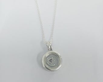 pandora floating locket sapphire crystal glass clear  necklace