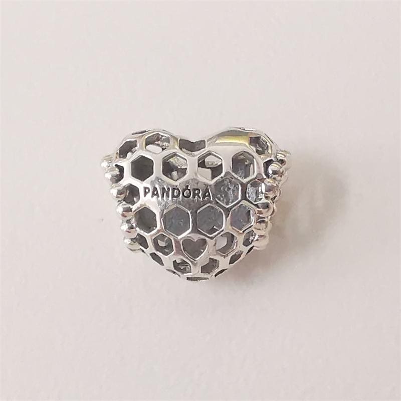 Pandora Bee Happy Honeycomb Heart Charm Etsy