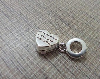 Boîte à chocolats ouvrable Pandora en argent sterling avec émail rose et rouge