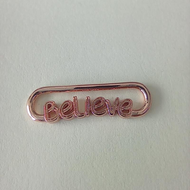rose gold pandora me styling believe word link charm