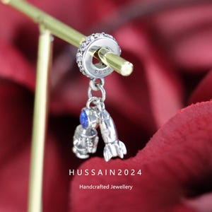 925 Silver DIY Bracelet Astronaut Pendant Bead Pandora Style