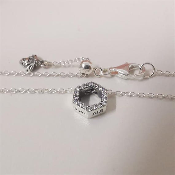 Pandora funkelnde Honigwaben Hexagon Collier Etsy
